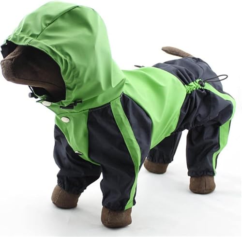 Hunde-Regenmantel, Oxford-Hundekleidung, Jacke, Welpen-Overall, Kostüm, mittlere und große Hunde, Regenmantel, Kapuzenjacke,L,Green von CHEKZ