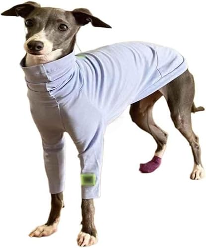 Lila Baumwolle italienischer Windhund Whippet Bellington Hundekleidung reine Baumwolle atmungsaktiv weich Haustier,2XL,Grey von CHEKZ