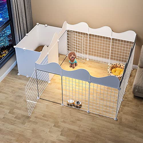 Hundestall Indoor – Katzenkäfig Kaninchenstall, Metall Haustier Laufstall Katzen Übungsstall Kistenkäfig Zwinger Hund Faltbar für Meerschweinchen, Kaninchen, Rennmäuse, Welpen, DIY Metalldr von CHEMYO