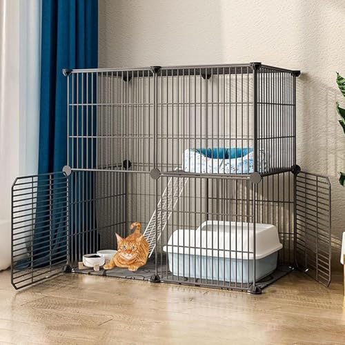 Katzenkäfig, Katzenkäfige für Hauskatzen, Katzenhütte, Laufstall für Katzen, DIY-Laufstall für Frettchen für drinnen, Metalldraht, Katzenhaus für den Innenbereich, langlebiges Haustiergehege von CHEMYO