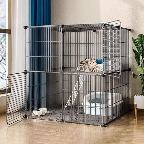 Katzenkäfig, Katzenkäfige für Hauskatzen, Katzenhütte, Laufstall für Katzen, DIY-Laufstall für Frettchen für drinnen, Metalldraht, Katzenhaus für den Innenbereich, langlebiges Haustiergehege von CHEMYO