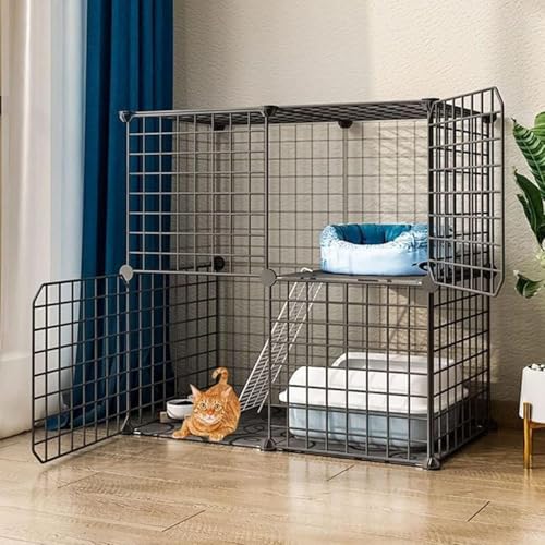 Katzenkäfig, Katzenkäfige für Hauskatzen, Katzenhütte, Laufstall im Freien für Katzen, DIY-Laufgitter für Frettchen für drinnen, Metalldraht, Katzenhaus für den Innenbereich, langlebiges Hau von CHEMYO