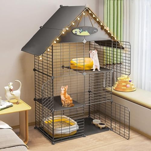 Katzenkäfig-Ecke, große Katzenhütten, Kätzchenkiste, Katzenhaus, große Katzenkäfige, Katzen-Laufstall für den Innenbereich, abnehmbarer Metalldraht, DIY-Kiste für den Innenbereich, großer Üb von CHEMYO