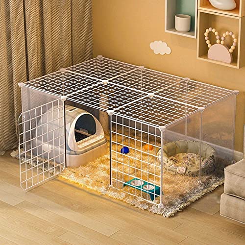 Katzenkäfig - Katzenkäfig Laufstall Indoor Katzengehege Frettchenkäfig Hundekisten Katzenzwinger Haustierlaufstall Leicht zu reinigen - Großer Übungsplatz Ideal für 1-3 Katzen (Size : 111x7 von CHEMYO