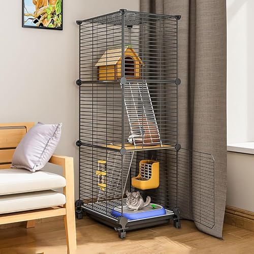 Katzenkäfig für den Innenbereich, Frettchenkäfig, Chinchilla-Käfig, Kleintierkäfige, Katzenhaus, DIY-Haustier-Laufstall, Innenbereich, Haustierkäfige für Katzen, Häschen, Chinchilla, Meersch von CHEMYO