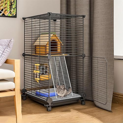 Katzenkäfig für den Innenbereich, Frettchenkäfig, Chinchilla-Käfig, Kleintierkäfige, Katzenhaus, DIY-Haustier-Laufstall, Innenbereich, Haustierkäfige für Katzen, Häschen, Chinchilla, Meersch von CHEMYO