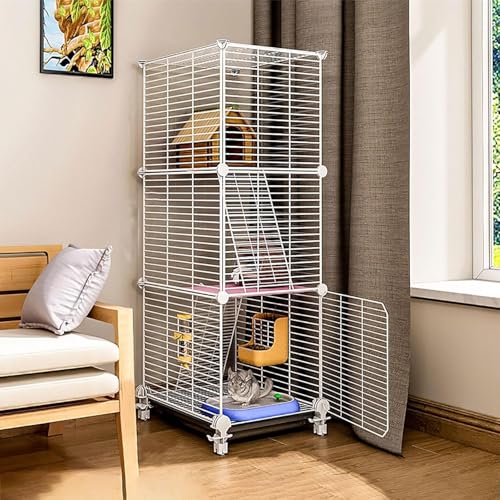 Katzenkäfig für den Innenbereich, Frettchenkäfig, Chinchilla-Käfig, Kleintierkäfige, Katzenhaus, DIY-Haustier-Laufstall, Innenbereich, Haustierkäfige für Katzen, Häschen, Chinchilla, Meersch von CHEMYO