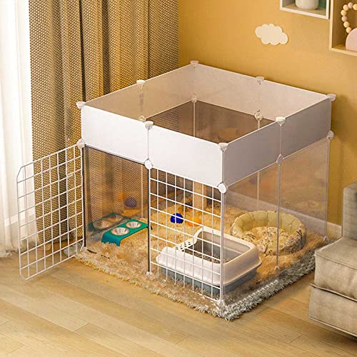 Katzenkäfige Indoor Large – Katzenlaufstall Katzenkiste Hundekäfige für kleine Hunde Indoor Pet Laufstall Kleintierkäfig DIY Metalldrahtzwinger Innen-/Außeneinsatz – Großer Übungsplatz Ideal von CHEMYO