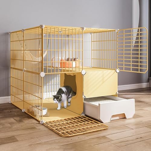 Katzenkäfige für den Innenbereich mit Katzentoilette, abnehmbare Zwinger aus Metalldraht, Katzenwohnung für den Außenbereich, DIY zusammengebauter Katzenlaufstall, Haustierkäfige für Katzen von CHEMYO