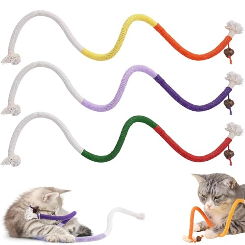 3 Stück Cat Toys Chew Ropes Toys, Katzenspielzeug Kauspielzeug Seile, Katzenbeißseil, Katzenminze Spielzeug, Katzenminze Stick, Katzenspielzeug Beißseil, Interaktives Katzenspielzeug für Katzen von CHENRI