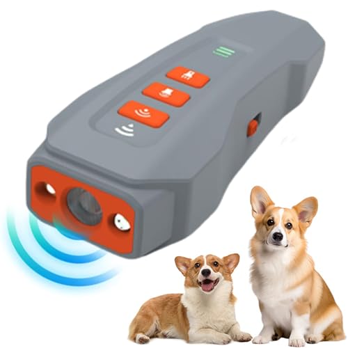 BarkGuard - Bark Guard Anti Barking Device for Dogs, 2024 Antibell für Hunde mit LED Taschenlampe, Ultraschall Anti Bell Gerät mit 3 Einstellbaren Modi, Hundebell-Trainingsgerät für Außen (Orange) von CHENRI