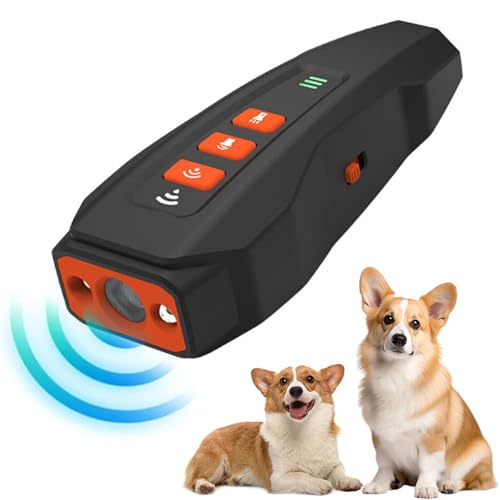 BarkGuard - Bark Guard Anti Barking Device for Dogs, 2024 Antibell für Hunde mit LED Taschenlampe, Ultraschall Anti Bell Gerät mit 3 Einstellbaren Modi, Hundebell-Trainingsgerät für Außen (Schwarz) von CHENRI