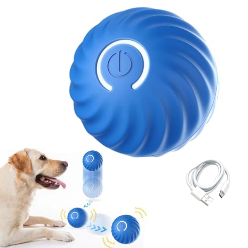 CHENRI Automatic smart Teasing Dog Ball That Can't be Bitten, Interaktives Hunde Ball Spielzeug, Strapazierfähiger Automatisch Rollender Ball, Hunde Ball Spielzeug mit 2 Modi für Katzen, Hunde (Blau) von CHENRI