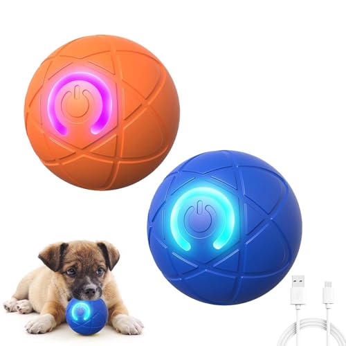 CHENRI Ball Toy for Dogs, Hundeball Hundespielzeug, Schüttelball für Hunde, Vibrationsball für Hunde, selbstrollender Ball Hund, LED hundespielzeug Ball, elektrisch hundeball für alle Hunde (2PCS) von CHENRI