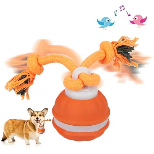 CHENRI Power Tail 2.0 Dog Toy, Barkzys Power Tail 2.0 Hundespielzeug, 2025 Neu Interaktives Hundespielzeug Ball, Intelligenzspielzeug Hunde, Automatisch Rollender Ball Hundeball für Hunde (Orange) von CHENRI