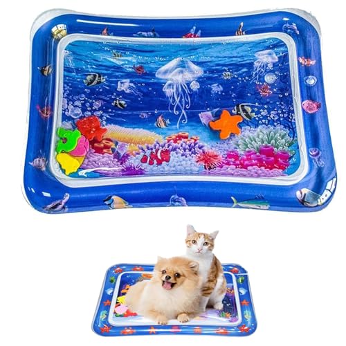 CHENRI Sensor Water Playmat, Sensorische Wasser Spielmatte für Katzen, Wassermatte Sensorisches Spielzeug, Sommer Wasserspielmatte, Interaktives Katzenspielzeug, Wassermatte für Katzen, Hunde (A) von CHENRI