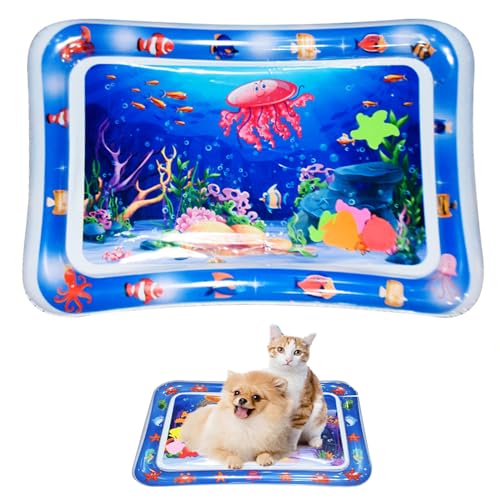 CHENRI Sensor Water Playmat, Sensorische Wasser Spielmatte für Katzen, Wassermatte Sensorisches Spielzeug, Sommer Wasserspielmatte, Interaktives Katzenspielzeug, Wassermatte für Katzen, Hunde (E) von CHENRI