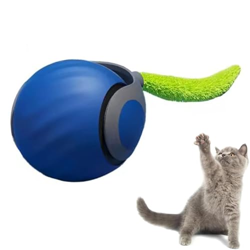 CHENRI Speedy Tail 2.0, Speedy Tail Katzenspielzeug, Elektrisch beweglicher Ball, Interaktives Katzenspielzeug, rollender Ball mit 2 Geschwindigkeitsstufen, Automatischer Spielzeug für Katzen von CHENRI