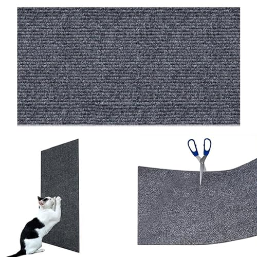 Kratzmatte für Katzen, Selbstklebend Kratzteppich Katze Wand, DIY Trimmbarer Kratzmatte Katze, Katze Kratzschutz Katzenkratzmatte, Katzenkratzbretter, Katzenkratzer für Kratzbaum (Dunkelgrau, S) von CHENRI