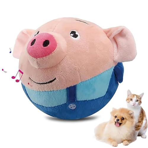 Dog Charmer Porky Pal Interactive Piggy Toy, Aktives bewegliches Plüschtier, Interaktives Hundespielzeug, Aktives Bewegliches Haustier-Plschspielzeug, Quietschendes Hundespielzeug für Haustiere von CHENRI