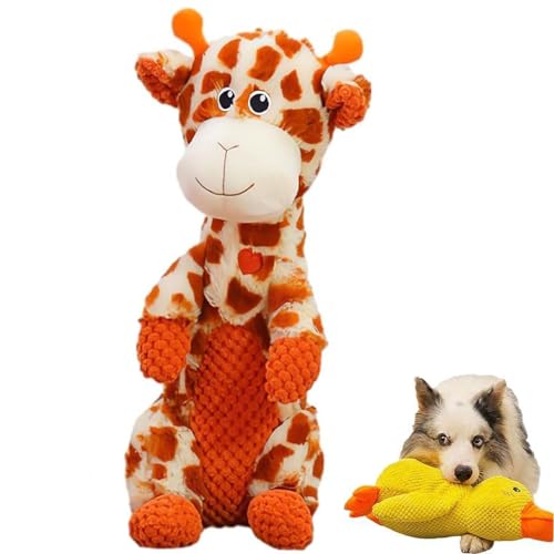 Durachew Dog Toy, Wowpetsmart Chewanimals, Wowpetsmart for Heavy Chewers, Unzerstörbares Hundespielzeug für Aggressive Kauer, Quietschendes Hundespielzeug, Plüsch Kauspielzeug für Hunde (Giraffe) von CHENRI