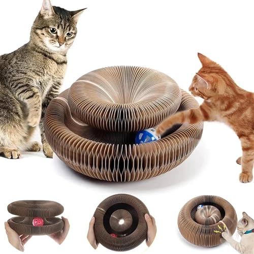 Magic Organ Cat Scratching Board - Mit Spielzeug-Glockenball, Katzen Kratzbrett, Magische Orgel Katzenkratzbrett, Kratzmatte Katze, Magic Organ Interaktives Kratzspielzeug für Katzen von CHENRI