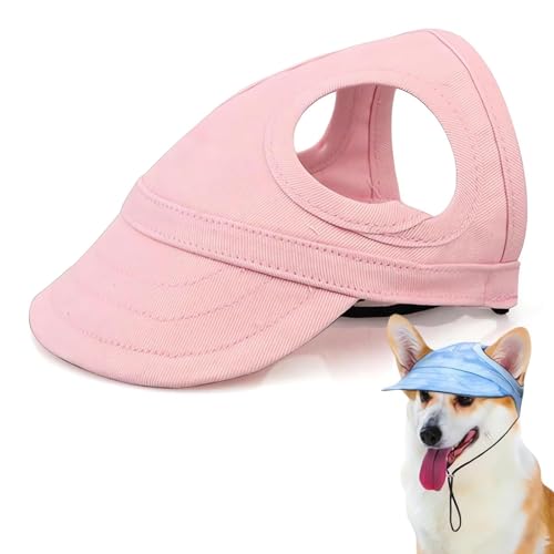 Outdoor Sun Protection Hood for Dogs, Outdoor Sonnenschutz Hut für Hunde, Hunde Baseballmütze, Basecap Verstellbar Sonnenschutz Hut Hundecap mit Ohrlöchern, Haustier Baseball Mütze für Hunde (D, L) von CHENRI