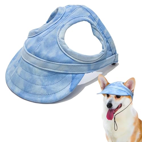 Outdoor Sun Protection Hood for Dogs, Outdoor Sonnenschutz Hut für Hunde, Hunde Baseballmütze, Basecap Verstellbar Sonnenschutz Hut Hundecap mit Ohrlöchern, Haustier Baseball Mütze für Hunde (E, M) von CHENRI