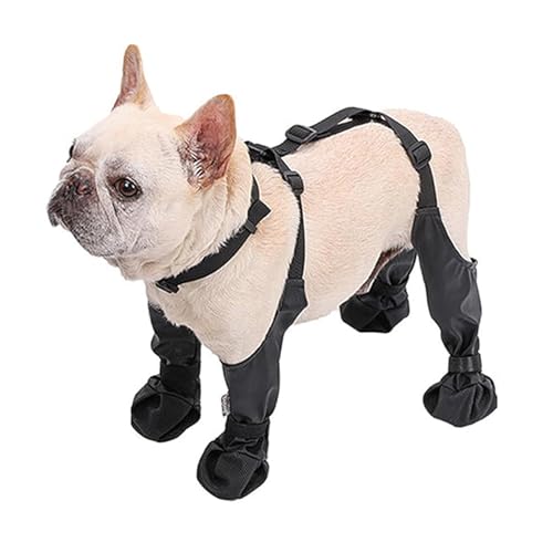 Pet Outdoor Waterproof Suspender Boots, Hosenträger Hundestiefel, Verstellbare Hundeschuhe Pfotenschutz, Wasserdichte Hundepfotenschutz, Rutschfeste Schutzstiefel mit festen Riemen für draußen (L) von CHENRI