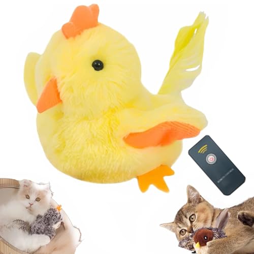 PiperTomi Cat Toy, Pipertomi Vogel Katzenspielzeug, Simulierter zwitschernder Vogel, Interaktives Katzenspielzeug Elektrisch zur Selbstbeschäftigung, Zwitschernder Vogel Spielzeug für Hunde Katzen (B) von CHENRI