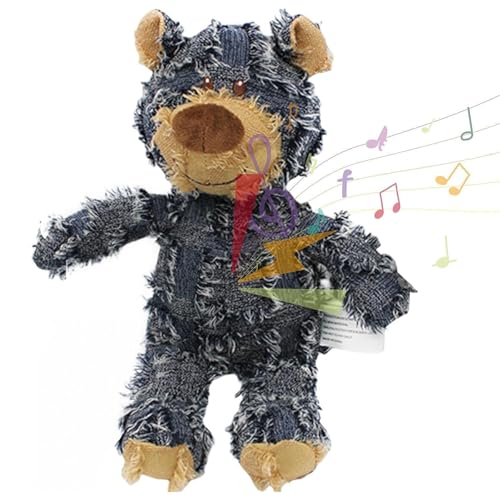 Unbreakable Bear Dog Toy, Unbreaka Bear, Unzerstörbar Bär Hundespielzeug, Hundespielzeug für aggressive Kauer, robustes Hundespielzeug, Quietschend Interaktives Kauspielzeug für Hunde (Blau, L) von CHENRI