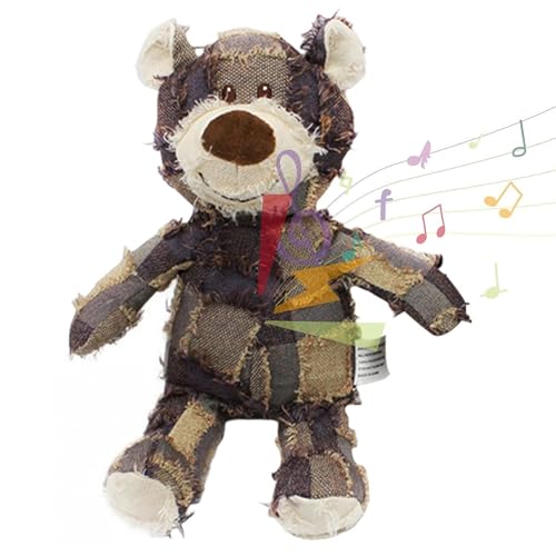 Unbreakable Bear Dog Toy, Unbreaka Bear, Unzerstörbar Bär Hundespielzeug, Hundespielzeug für aggressive Kauer, robustes Hundespielzeug, Quietschend Interaktives Kauspielzeug für Hunde (Lila, L) von CHENRI