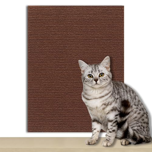 Vowtrlleoy Cat Scratching Cloth, Beyonddraw Kann Möbel zu schützen - Katze Kratzmatte, Selbstklebend Kratzmatte Katze, Kratzschutz Sofa Katze, DIY Kratzbrett Katze für Wand Tür (Braun, 40 * 100cm) von CHENRI