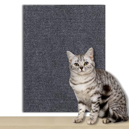 Vowtrlleoy Cat Scratching Cloth, Beyonddraw Kann Möbel zu schützen - Katze Kratzmatte, Selbstklebend Kratzmatte Katze, Kratzschutz Sofa Katze, DIY Kratzbrett Katze für Wand Tür (Dunkelgrau, 60*100cm) von CHENRI