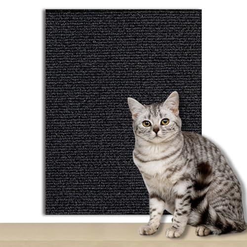 Vowtrlleoy Cat Scratching Cloth, Beyonddraw Kann Möbel zu schützen - Katze Kratzmatte, Selbstklebend Kratzmatte Katze, Kratzschutz Sofa Katze, DIY Kratzbrett Katze für Wand Tür (Schwarz, 40 * 100cm) von CHENRI