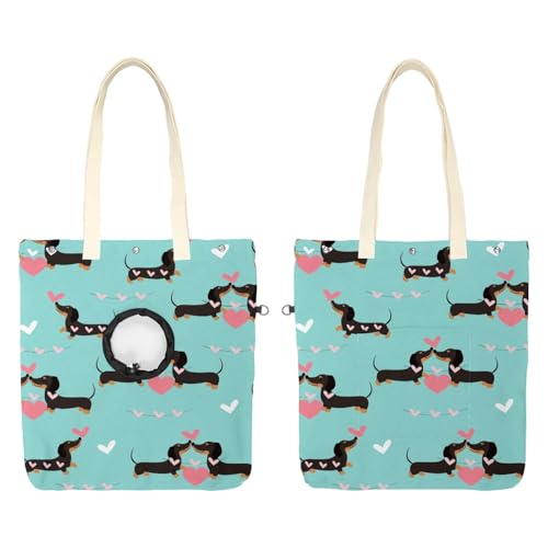 CHENZZZZ Love Dog Haustier-Schulter-Tragetasche, Canvas-Umhängetasche, Hundetragetasche, tragbare Katze, kleine Tragetasche, Brusttasche von CHENZZZZ