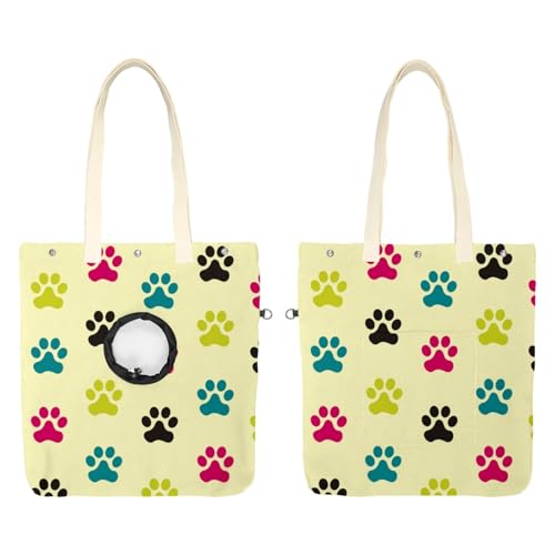 CHENZZZZ Paw Dog Haustier Schultertragetasche, Canvas Schultertasche Hundetragetasche, tragbare Katze kleine Tote Brusttasche von CHENZZZZ