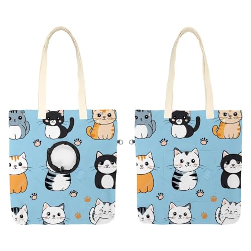 Katzen Cartoon Tiere (3) Cat Out Tasche, Hände frei Show Head Cat Sling Carrier, Cat Restrainer Schultertasche für Outdoor Reisen von CHENZZZZ