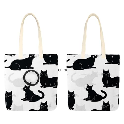 Katzen auf weißem Hintergrund, Haustier-Schultertasche, niedliche Katzentragetasche, Handtasche, tragbare Tragetasche, Hundetasche für Kleintierbedarf, Outdoor-Reisen von CHENZZZZ