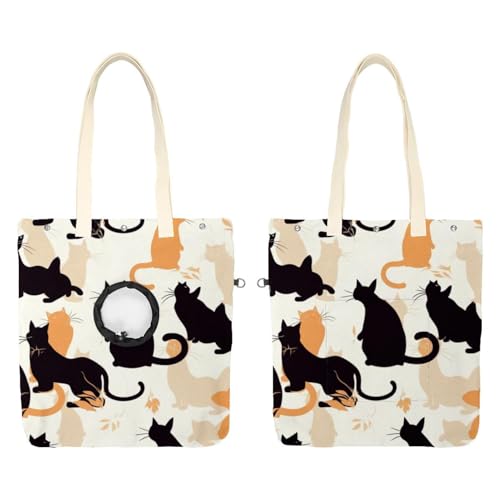 Katzen auf weißem Hintergrund, Haustier-Schultertasche, niedliche Katzentragetasche, Handtasche, tragbare Tragetasche, Hundetasche für Kleintierbedarf, Outdoor-Reisen von CHENZZZZ