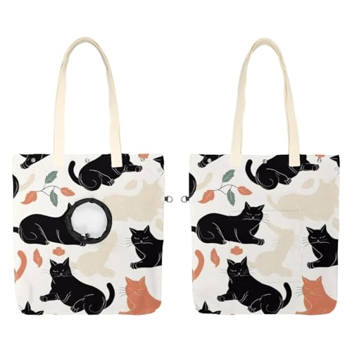 Katzen auf weißem Hintergrund, Katzen-Out-Tasche, freihändiger Show-Kopf-Katzen-Tragetasche, Katzenhalte-Schultertasche für Outdoor-Reisen von CHENZZZZ