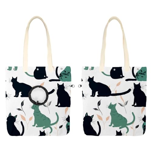 Katzen auf weißem Hintergrund, Katzen-Out-Tasche, freihändiger Show-Kopf-Katzen-Tragetasche, Katzenhalte-Schultertasche für Outdoor-Reisen von CHENZZZZ