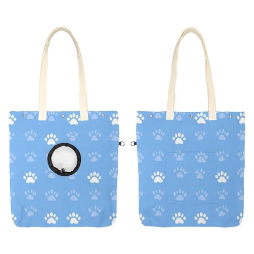 Schultertasche für Hunde und Katzen, Pfotenabdruck, Haustier, Leinen, niedliche Katzentragetasche, tragbare Tragetasche für Kleintierbedarf, Outdoor-Reisen von CHENZZZZ