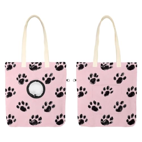 Schultertasche für Hunde und Katzen, Pfotenabdruck, Haustier, Leinen, niedliche Katzentragetasche, tragbare Tragetasche für Kleintierbedarf, Outdoor-Reisen von CHENZZZZ