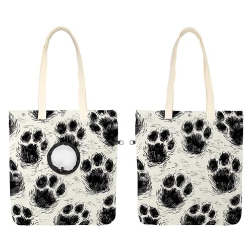 Schultertasche für Hunde und Katzen, Pfotenabdruck, Haustier, Leinen, niedliche Katzentragetasche, tragbare Tragetasche für Kleintierbedarf, Outdoor-Reisen von CHENZZZZ