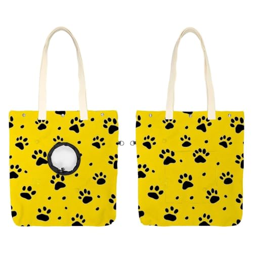 Schultertasche für Hunde und Katzen, Pfotenabdruck, Haustier, Leinen, niedliche Katzentragetasche, tragbare Tragetasche für Kleintierbedarf, Outdoor-Reisen von CHENZZZZ