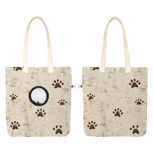 Show Head Pet Canvas Umhängetasche, Hund Katze Pfote Tier Fußabdruck Haustier Out Tasche Outcrop Pet Out Umhängetasche von CHENZZZZ