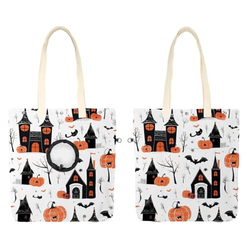 Show Head Pet Canvas Umhängetasche Castle Pumpkins Cat Pet Out Bag Outcrop Pet Out Umhängetasche von CHENZZZZ