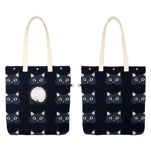 Süße Katze 1 Haustier Canvas Schultertasche Katze Tragetasche Tragbare Kätzchen & Welpen Tote Komfort Tragetasche für kleine Haustiere von CHENZZZZ