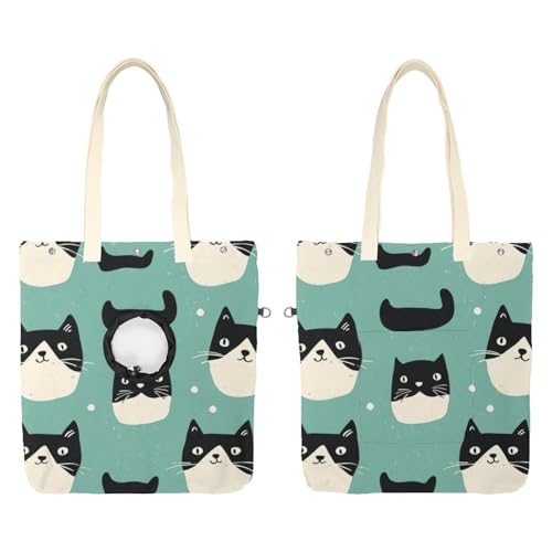 Süße kleine Katze Haustier Canvas Schultertasche Niedliche Katze Tragetasche Handtasche Tragbare Tragetasche Hund Tragetasche für Kleintierbedarf Outdoor Reisen von CHENZZZZ